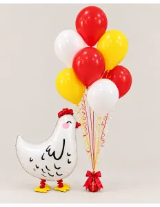 Композиция Курочка с ходячим шаром | Николь Букет